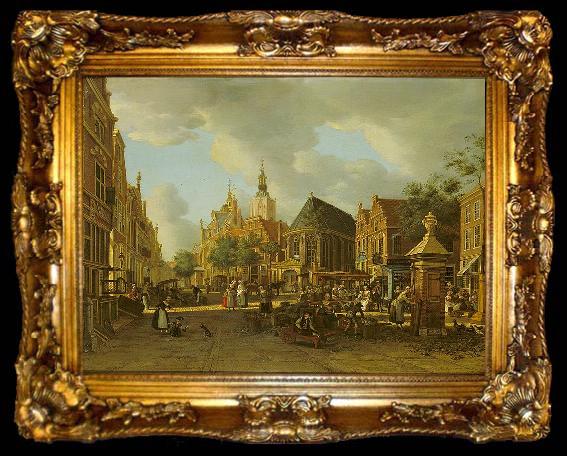 framed  unknow artist The Groenmarkt as seen towards the Westeinde, ta009-2